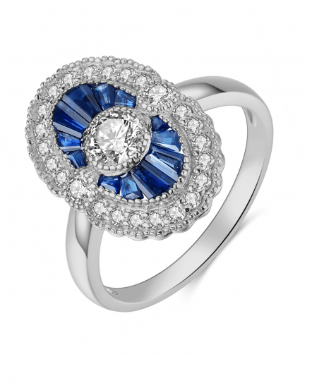 OVAL SAPPHIRE DIAMOND RING (TR4120)